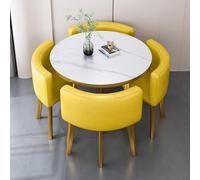 Table de salle à manger ronde pour 4 personnes avec chaises, table et chaises en marbre, table quatre chaises, bureau de réception et chaises en marbre, table et 4 chaises, convient pour le salon