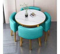 Table de salle à manger ronde pour 4 personnes avec chaises, table et chaises en marbre, table quatre chaises, bureau de réception et chaises en marbre, table et 4 chaises, convient pour le salon