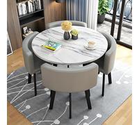 Table de salle à manger ronde pour 4 personnes avec chaises, table et chaises en marbre, table quatre chaises, bureau de réception et chaises en marbre, table et 4 chaises, convient pour le salon