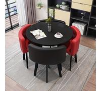 Table de salle à manger ronde pour 4 personnes avec chaises, table et chaises en marbre, table quatre chaises, bureau de réception et chaises en marbre, table et 4 chaises, convient pour le salon