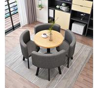 Table de salle à manger ronde pour 4 personnes avec chaises, table et chaises en marbre, table quatre chaises, bureau de réception et chaises en marbre, table et 4 chaises, convient pour le salon