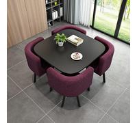 Table de salle à manger ronde pour 4 personnes avec chaises, table et chaises en marbre, table quatre chaises, bureau de réception et chaises en marbre, table et 4 chaises, convient pour le salon