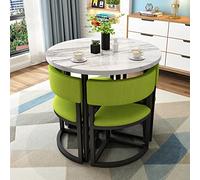 Table de salle à manger ronde pour 4 personnes - Design peu encombrant pour petits appartements, cuisines, balcons et bureaux - Parfait pour le petit déjeuner, le dîner et les réunions