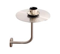 Table de salle à manger ronde pour petit-déjeuner, table d'appoint basse en acier inoxydable, table de bar de type L, comptoir flottant, tables de bistro, intérieur et extérieur(Silver,30x30x45cm)