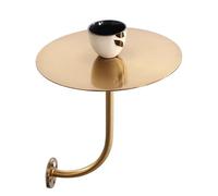 Table de salle à manger ronde pour petit-déjeuner, table d'appoint basse en acier inoxydable, table de bar de type L, comptoir flottant, tables de bistro, intérieur et extérieur(Gold,35x35x45cm)