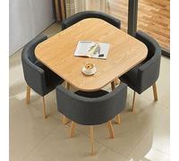 Table de salle à manger ronde pour petites salles de conférence 80 cm en bois avec chaises, table de réception simple, idéale pour les réunions et les rassemblements