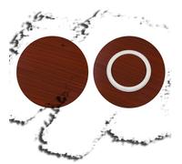 Table de salle à manger ronde rotative à 360° en bois et marbre de 50 cm, couleur marron, parfaite pour recevoir et partager des repas.
