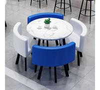 Table de salle à manger ronde simple et petite chaise pour cuisine, petit déjeuner, bar et salle de conférence - 80 x 75 cm / 31.5x29.5in - Design moderne et peu encombrant