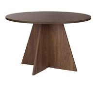 Table de salle à manger ronde Virella - Ø120x75cm - décor noyer