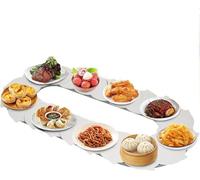 Table de salle à manger rotative pour restaurant, design modulaire, longueur réglable, pas besoin d'alimentation électrique, table rectangulaire, convient pour les fêtes et les rassemblements