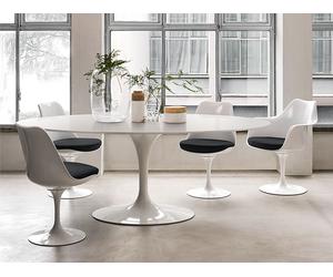 Table de salle à manger Saarinen Tulip Knoll International, Designer Eero Saarinen, 198x74x121 cm