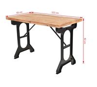 Table De Salle À Manger Sapin Massif Dessus De Table En Bois Marron