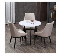 Table de salle à manger simple et décontractée combinaison de table et de chaise pour hôtel, salle de réception, bureau, balcon, salon, jardin extérieur, ensemble de table ronde (couleur : gris)