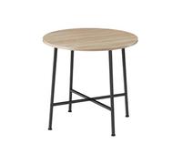Table de salle à manger industrielle Ronde Ennis 80x76cm - Bois clair industriel, Chêne Sonoma