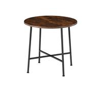 TECTAKE Table de salle à manger ENNIS en Bois et Acier 80 x 76 cm Bois Foncé Industriel, Rustique