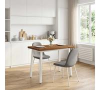 vidaXL 110 x 55 x 75 cm Bois d'Acacia Massif Blanc Rectangulaire