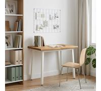 vidaXL 110 x 55 x 75 cm Bois d'Acacia Massif Blanc Rectangulaire