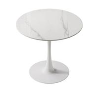 Table de salle à manger tulipe en pierres frittées avec base en métal, convient pour 2 à 6 personnes, idéale pour cuisine, salon, café, salle de conférence
