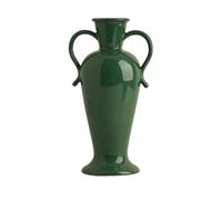 Table de salle à manger Vase en céramique vintage double oreille, décoration de la maison pour salon, arrangement floral bureau (vert)