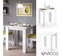 Vicco Table de Salle à Manger Karlos, Blanc, 80x80cm | convient pour 2 à 4 personnes pour une utilisation dans la salle à manger