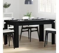 Table De Salle À Manger Vidaxl En Chêne Noir 140x74,5x76 Cm En Bois D'ingénierie Noir