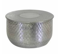 Table de Salon Alava M Table d´appoint Aluminium martelé argenté Ø37 cm Table Basse Table de Canapé TSV8054