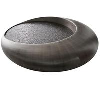 Table-de-Salon Blaise Argent 100x100 cm avec Verre en Relief Gris Table Basse