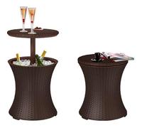 Table de salon - Keter - CoolBar - Aspect rotin - Marron - 49,5 x 49,5 x 57 cm