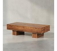 Table de Salon SAAR en Bois Massif de sheesham 120x45x30 cm, Marron