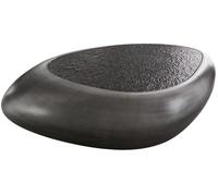 Table-de-Salon Sagana Argent 120x80 cm avec Verre en Relief Gris Table Basse