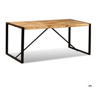 Table de salon salle à manger design bois de manguier brut 180 cm Noir