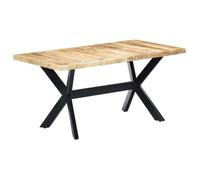 Table de salon salle à manger dîner design 160 cm bois de manguier massif brut