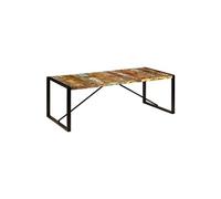 Table de salon salle à manger dîner design 220 cm bois de récupération solide Noir