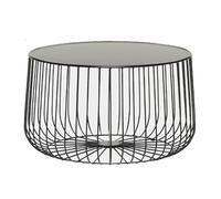 Table de Salon Table Basse en métal en Forme de Citrouille, Table d'appoint en Forme de Cage à Oiseaux Peinte, idéale for la Maison ou Le Bureau. Complète/démontée. Ronde(Black A,Grand)