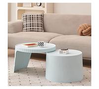 Table de Salon Table basse gigogne pliable moderne, tables basses rondes évolutives for la table centrale d'élégance de café salon, d'appoint empilables, extensible jusqu'à 41,3" Table Basse(Blue)