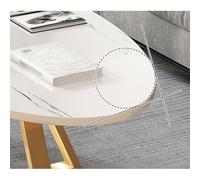 Table de Salon Table Basse Ovale décorative Moderne avec Cadre en métal, Facile à Assembler, idéale for Le Salon, la Maison ou Le Bureau, 120 x 58 x 45 cm Ronde(Black Surface)