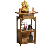 Table de Sanctuaire avec Rangement Petite Table D'autels pour la Méditation Spirituelle Armoire de Prière à 2 Portes pour Salon Chambre Bureau(66x40x110cm/26x15.8x39.4in)