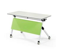 Table de séminaire pliante avec roulettes - Bureau de conférence vert pour réception de bureau, table d'ordinateur portable, 120 x 60 x 75 cm