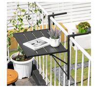 Table de service pliable à hauteur réglable pour balcon, terrasse et terrasse, solution parfaite pour manger et divertissement en plein air, convient aux classes et espaces compacts