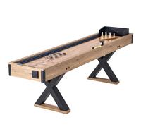 Table de shuffleboard VEVOR, shuffleboard de 9 pieds pour salle de jeux familiale, set de jeu combiné shuffleboard et bowling 2 en 1, avec terrain de jeu résistant aux rayures, pieds, 8 palets, set de