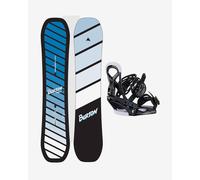 Table de snowboard Burton Smalls Flat Top bleu noir + fixations Smalls Re:Flex noir enfant - 142