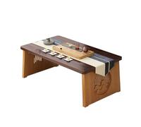 Table de sol japonaise avec pieds pliables, table polyvalente pour lit, ordinateur portable, plateau de service pour petit déjeuner, table d'autel de méditation antique, idéale pour le thé et le café