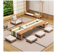 Table de sol japonaise de 120 cm - Table basse rectangulaire vintage pour thé et salle à manger - Meubles d'accentuation naturelle