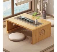 Table de sol japonaise en bambou, design pliable multifonction en bois pour s'asseoir, méditer et espaces de vie