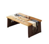 Table de sol japonaise pliable pour ordinateur portable, plateau de service pour petit déjeuner au lit, table d'autel de méditation antique pour thé et café