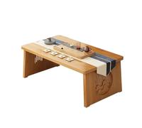 Table de sol japonaise pour lit avec pieds pliables pour ordinateur portable, plateau de service pour petit déjeuner, autel de méditation antique, table à thé et table basse en bois (70 x 40 x 30 cm)
