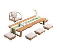 Table de sol japonaise, table basse tatami en bois massif pour salle à manger et pratiques spirituelles, table d'autel basse, design compact, 100 x 50 x 35 cm