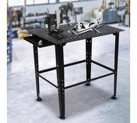 Table de soudage 600 kg - Acier au carbone épais - Établi lourd avec étagère supplémentaire - Supports de support réglables professionnels - Établi - Atelier avec trous standard de 16 mm