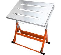 Table de soudure SucceBuy, 30 x 20 pouces, capacité de charge de 400 lbs, établi en acier avec roues, établi pliable avec fentes de 1,1 pouce, 3 angles d'inclinaison, hauteur réglable et glissières ré