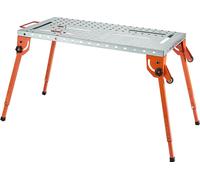Table de soudure VEVOR pliable 533x1118mm, capacité de charge 226kg, réglage en hauteur sur 4 niveaux, 6 positions d'outils et trous de fixation 16mm